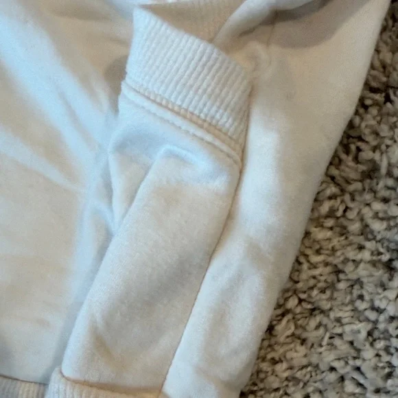 Athleta Off-White Faux Wrap V Neck Sweatshirt - Picture 4 of 6